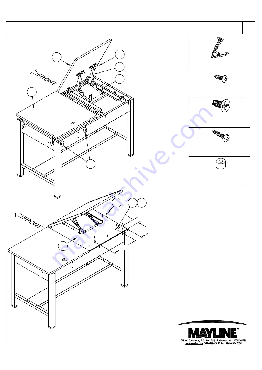 Mayline 50/50 Split Top Ranger Table 7774 Assembly Instructions Manual Download Page 15