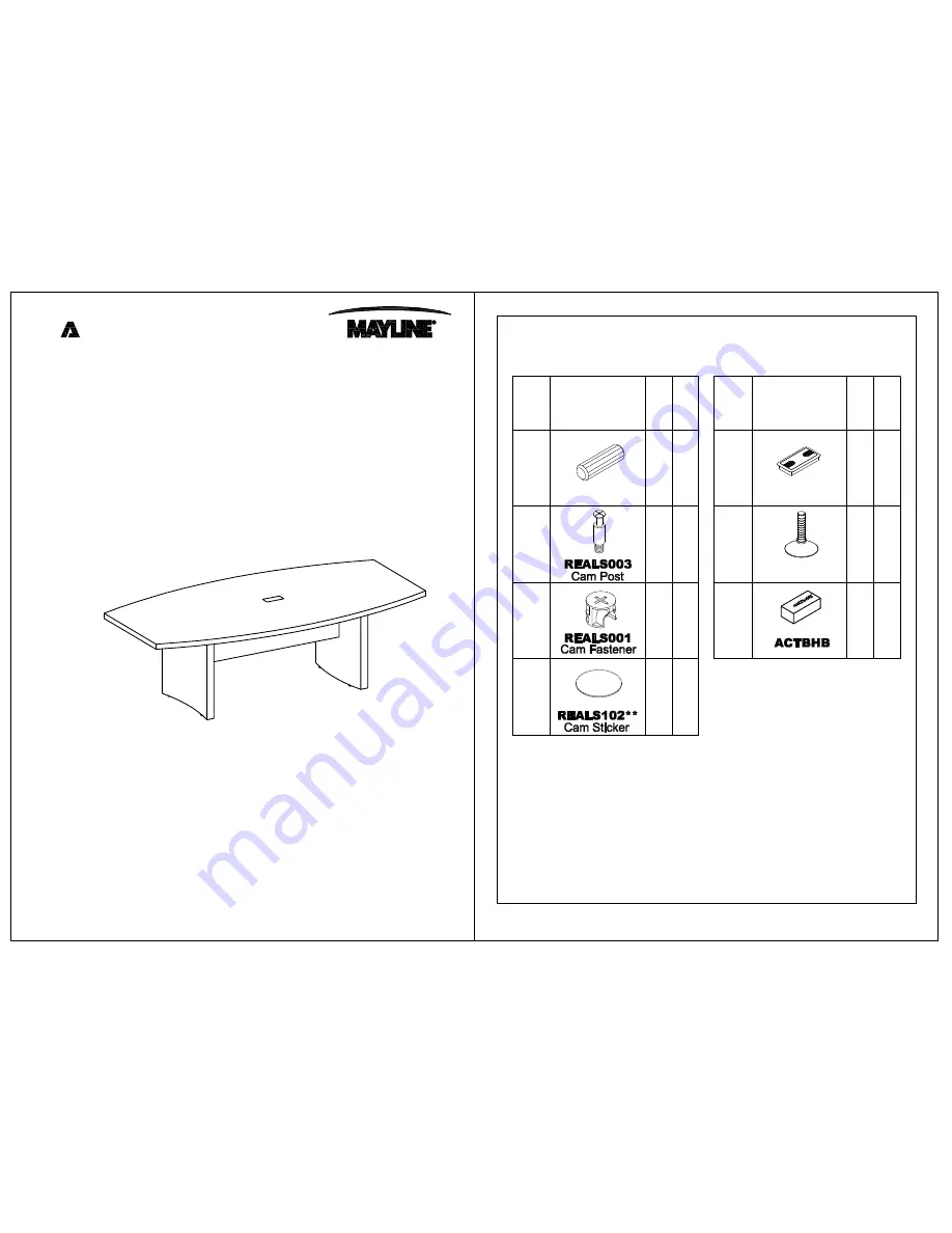 Mayline ACTB10 Assembly Instructions Manual Download Page 1