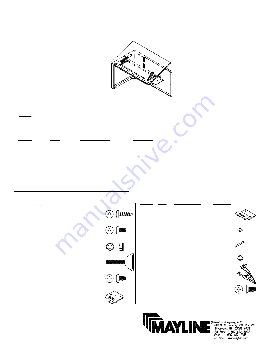 Mayline CSII TILT TOP RETURN Assembly Instructions Download Page 1