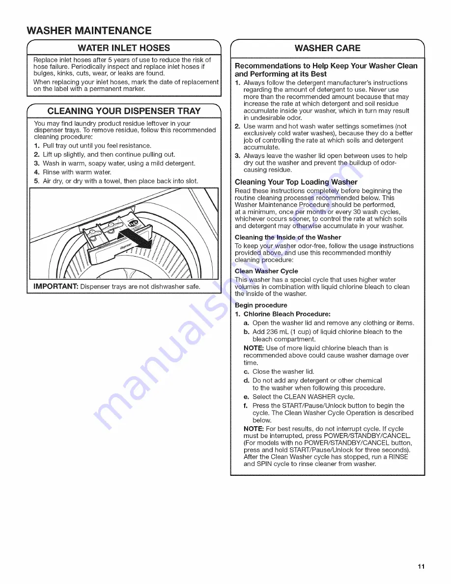 Maytag 4KMVWX505BW0 Use & Care Gude Download Page 11