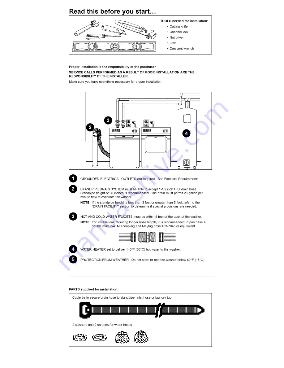 Maytag Atlantis MAV6260AWW Installation Instructions Manual Download Page 1