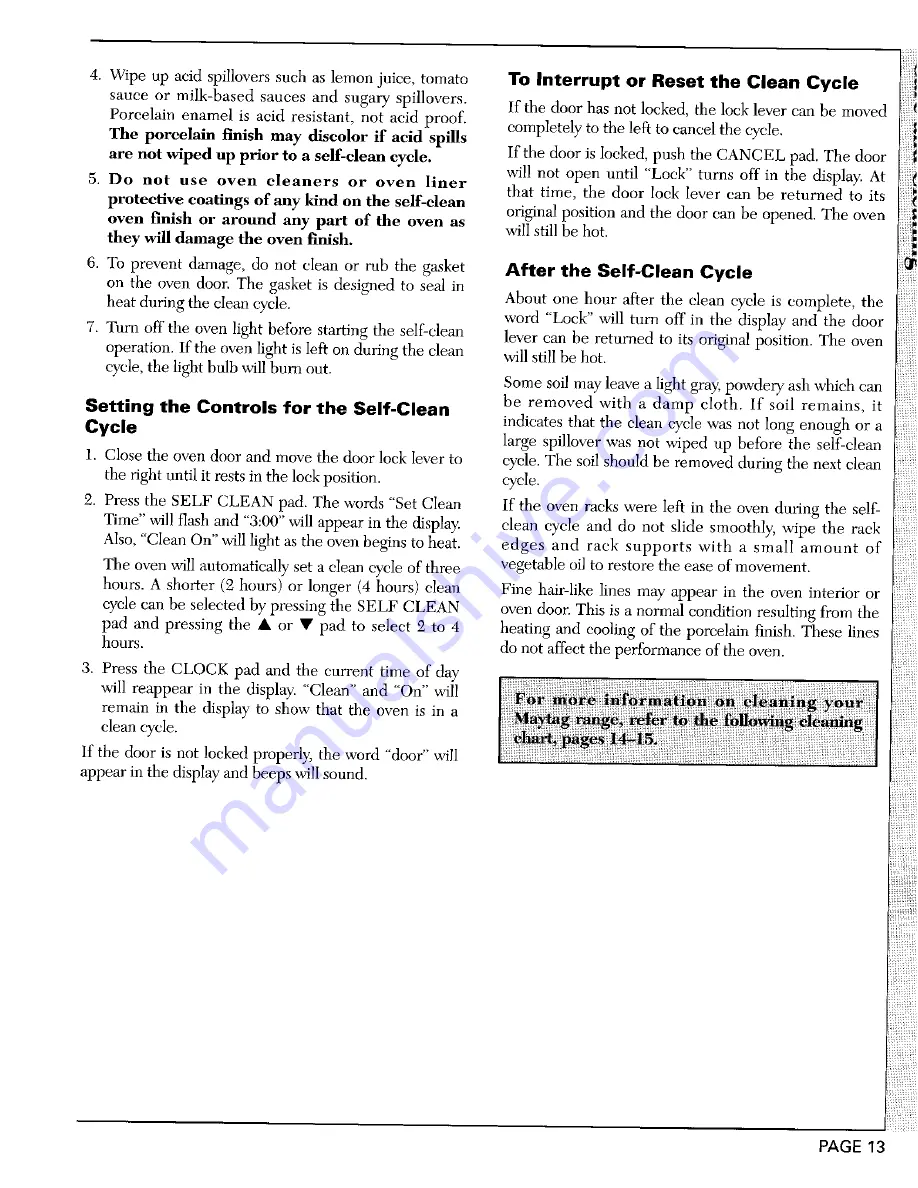 Maytag CHE9000B Use & Care Manual Download Page 14