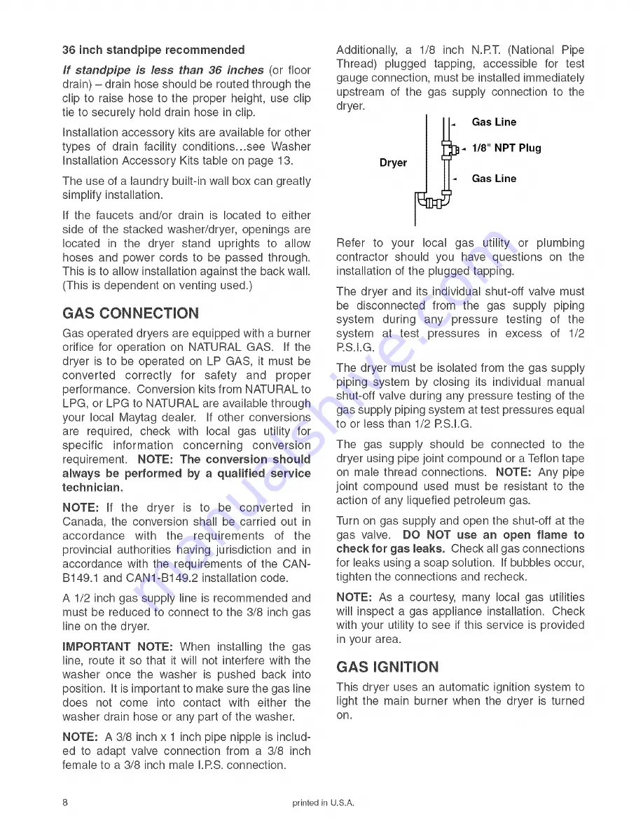 Maytag LSE7806ACE Installation Instructions Manual Download Page 9