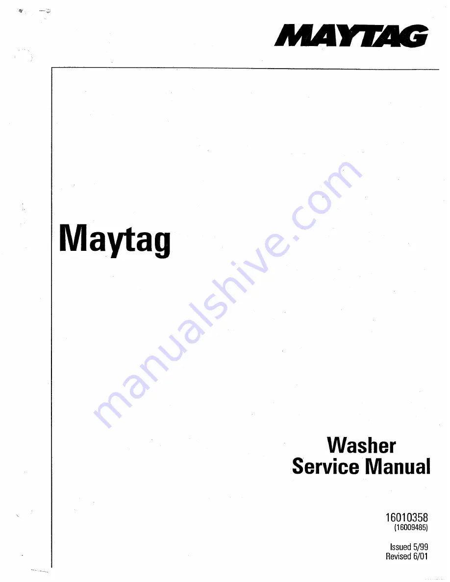 Maytag MAV4057 Service Manual Download Page 1