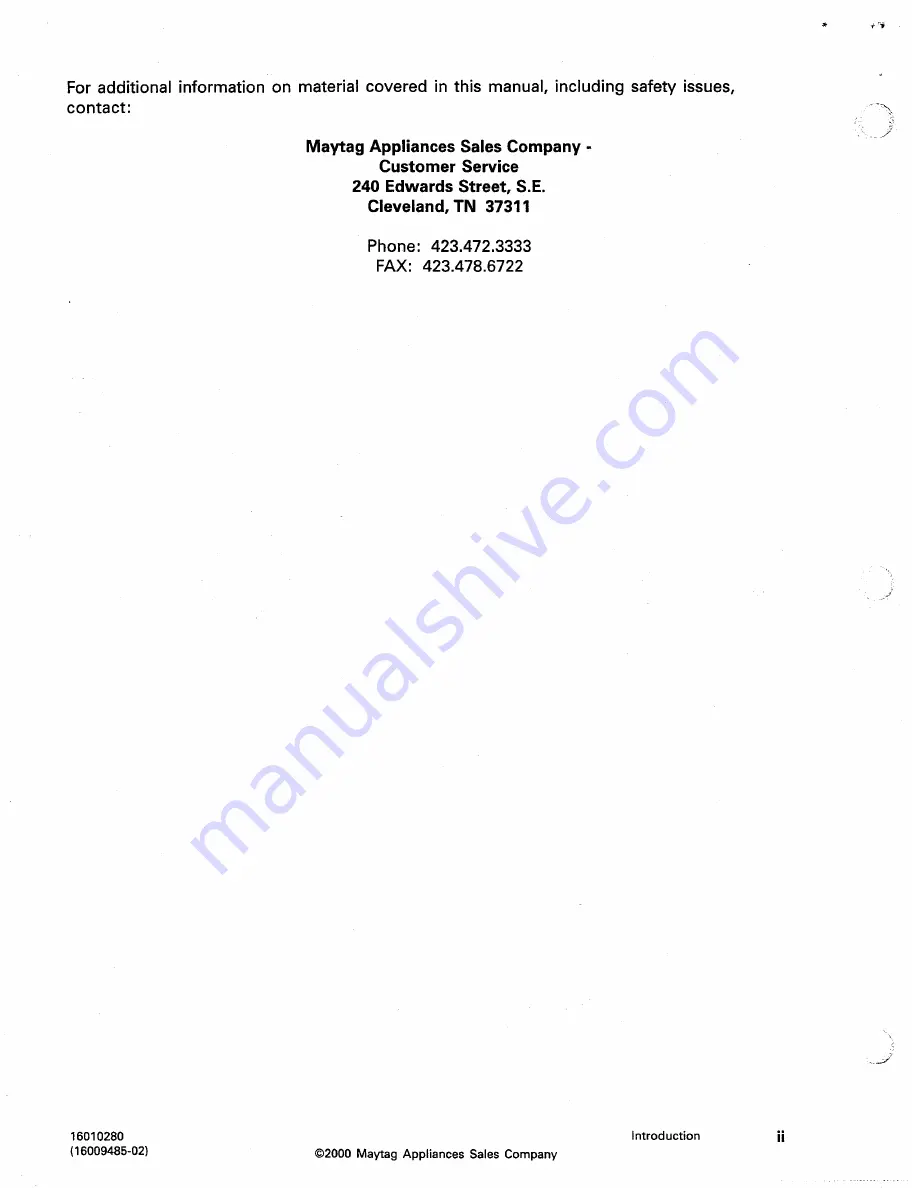 Maytag MAV4057 Service Manual Download Page 4