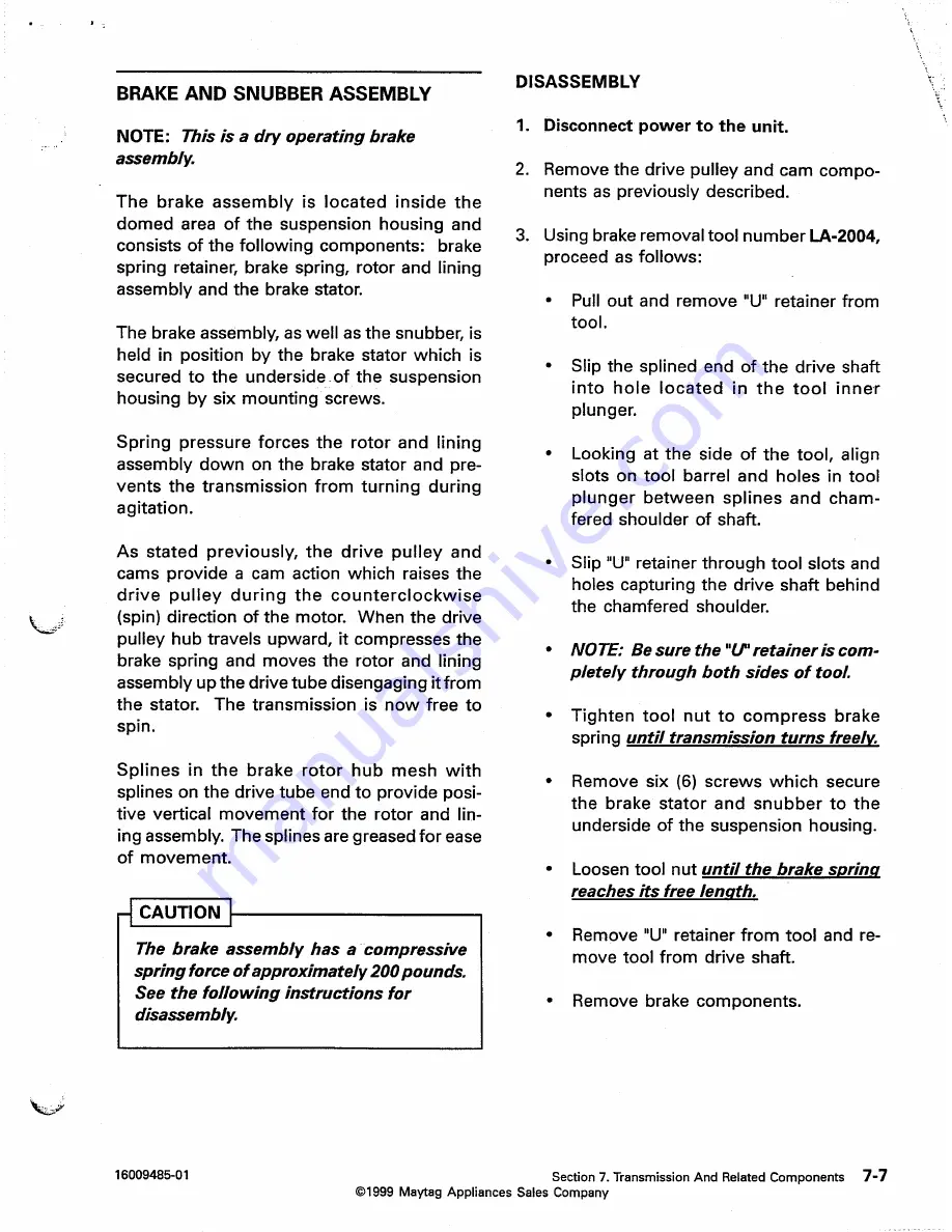 Maytag MAV4057 Service Manual Download Page 61