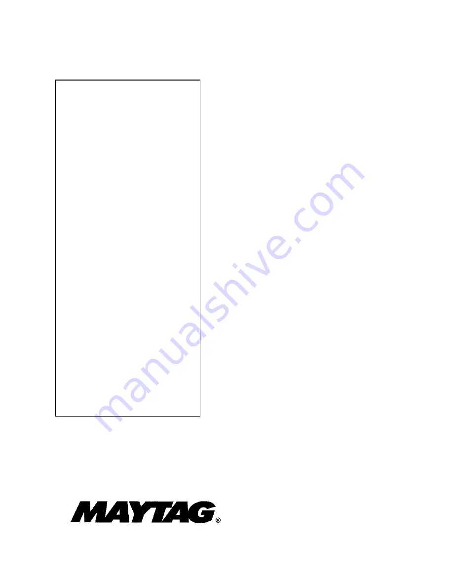 Maytag MAV7357AWQ Repair Parts List Manual Download Page 1