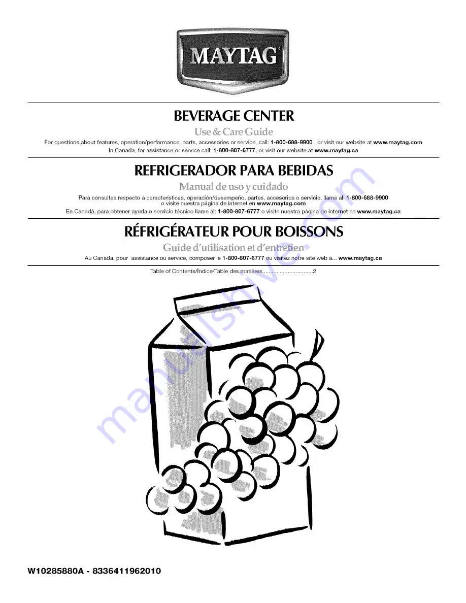 Maytag MBCM24FWBS00 Use & Care Manual Download Page 1