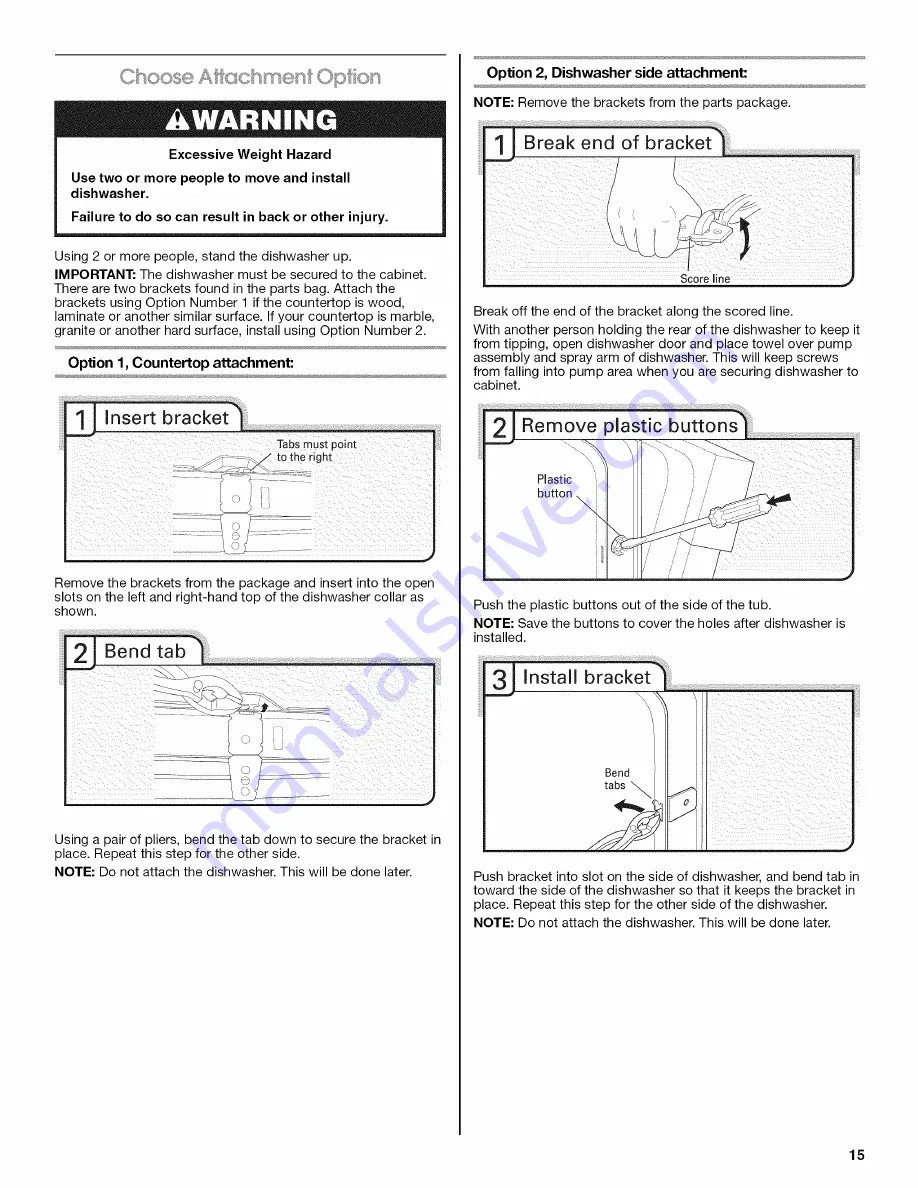 Maytag MDB7759AWB4 Installation Instructions Manual Download Page 15