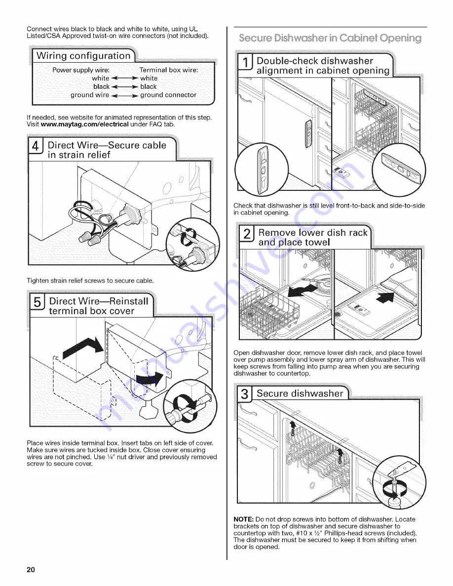 Maytag MDB7759AWB4 Installation Instructions Manual Download Page 20