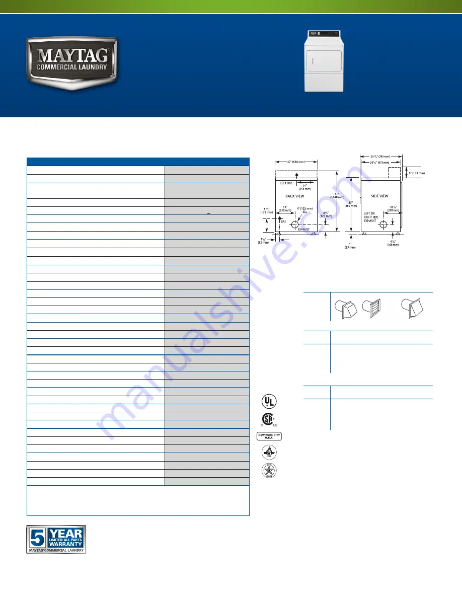 Maytag MDE18PR Скачать руководство пользователя страница 2