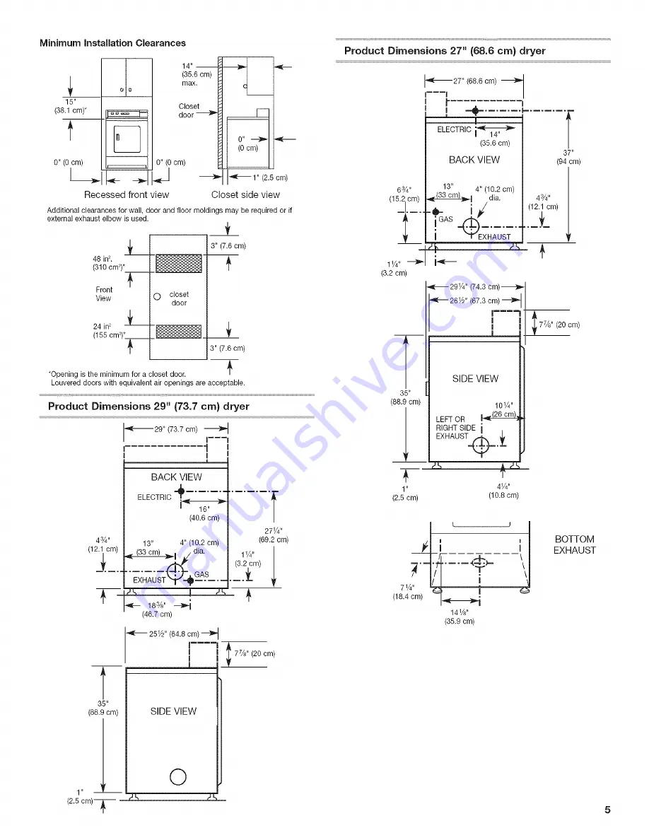 Maytag MDG17CSAWW - 7.4 cu. Ft. Commercial Gas Dryer Скачать руководство пользователя страница 5