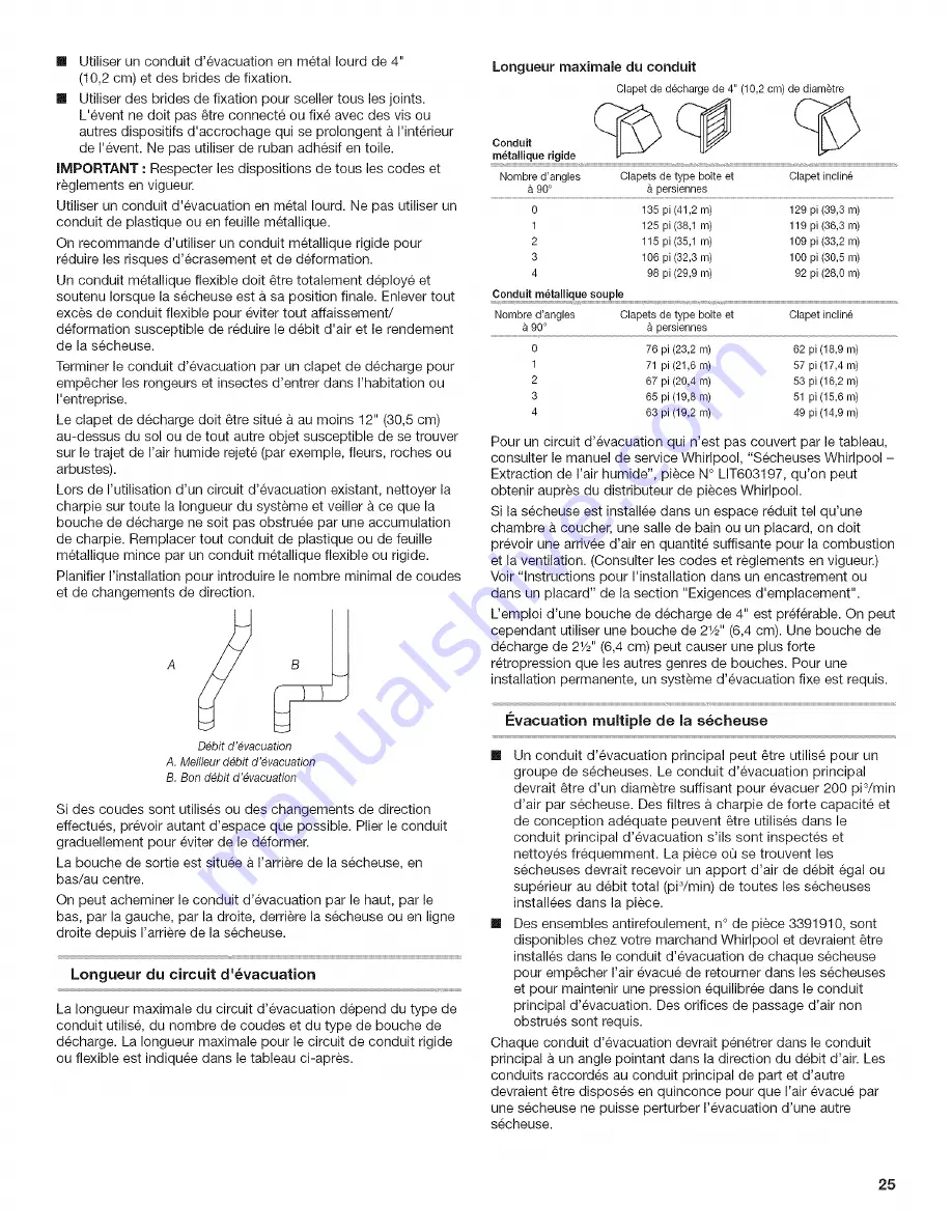 Maytag MDG17CSAWW - 7.4 cu. Ft. Commercial Gas Dryer Installation Instructions Manual Download Page 25