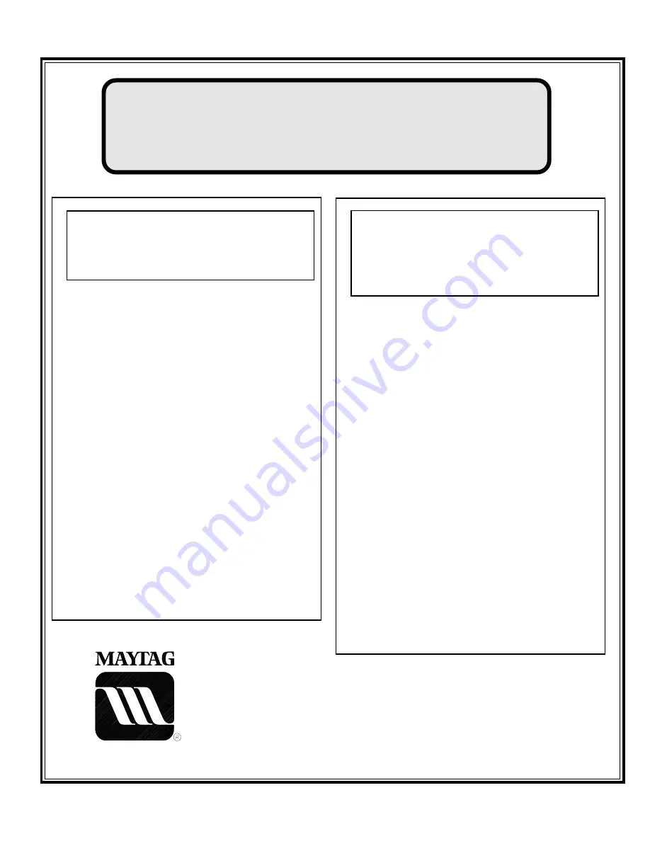 Maytag MDG50PCC Installation Manual Download Page 1