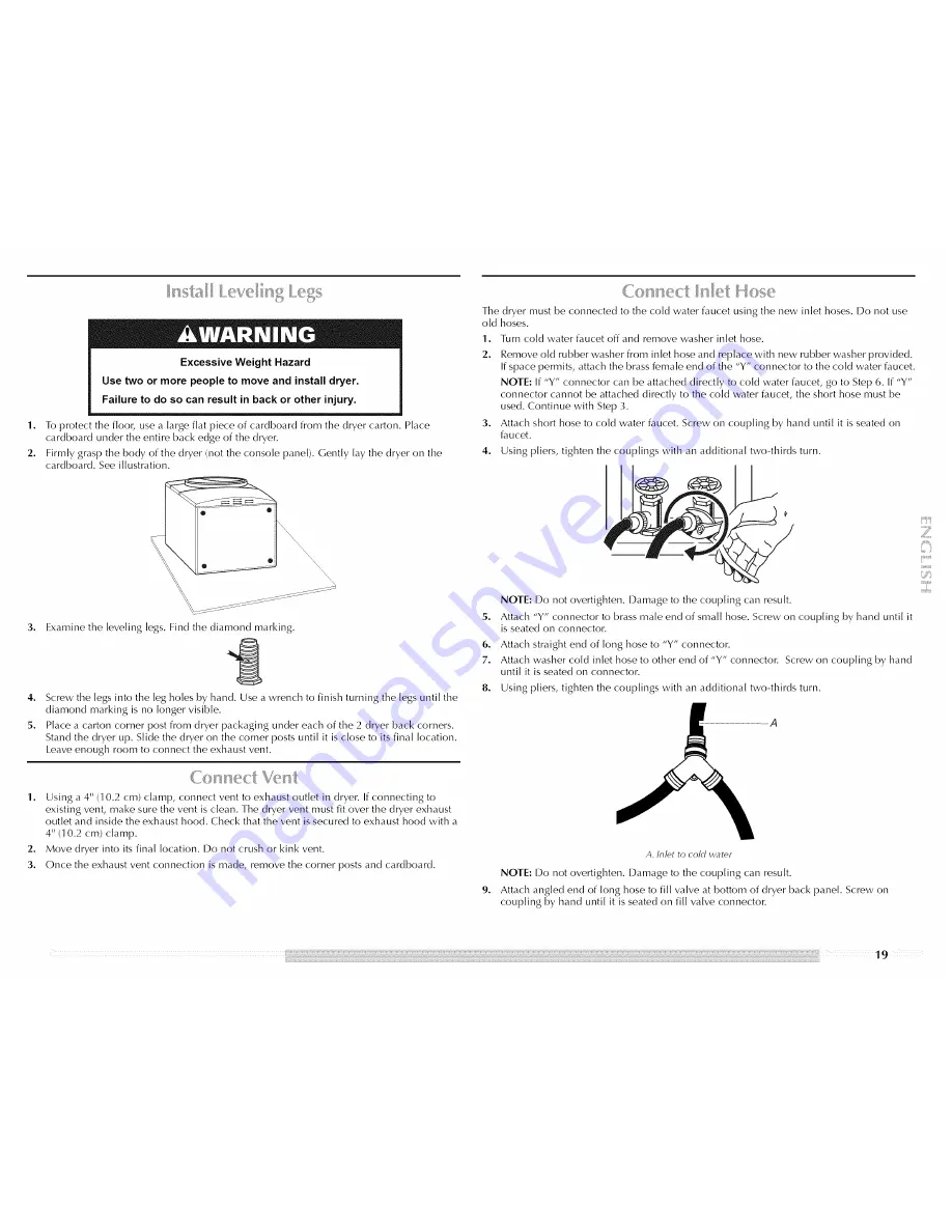 Maytag MEDE900VJ - Performance 7.5 cu. Ft. Steam Electric Dryer Use And Care Manual Download Page 19