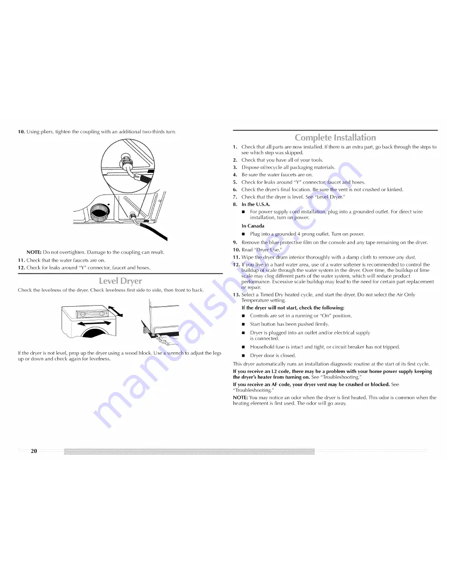 Maytag MEDE900VJ - Performance 7.5 cu. Ft. Steam Electric Dryer Use And Care Manual Download Page 20