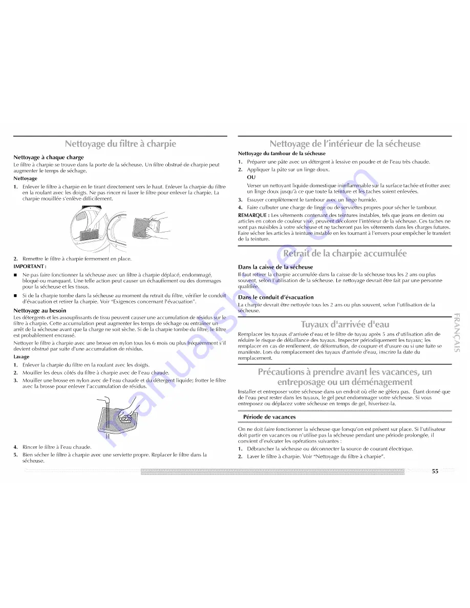 Maytag MEDE900VJ - Performance 7.5 cu. Ft. Steam Electric Dryer Use And Care Manual Download Page 55