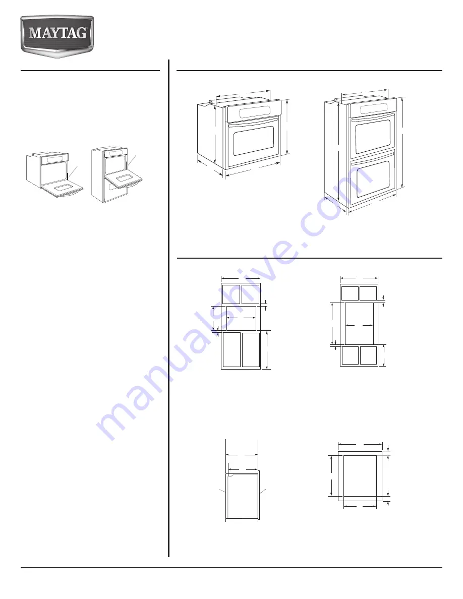 Maytag MEW7530W Product Dimensions Download Page 1