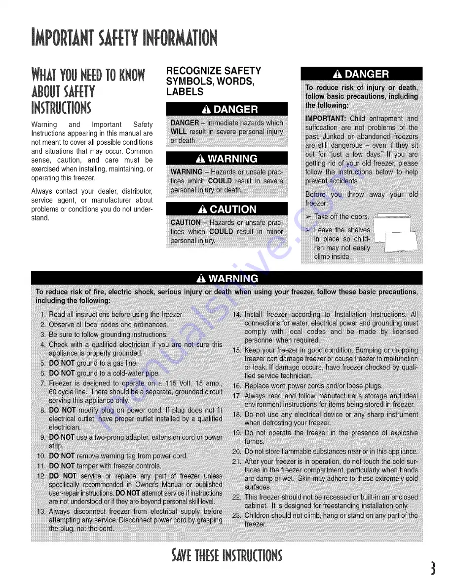 Maytag MFC1005CEW Owner'S Manual Download Page 3