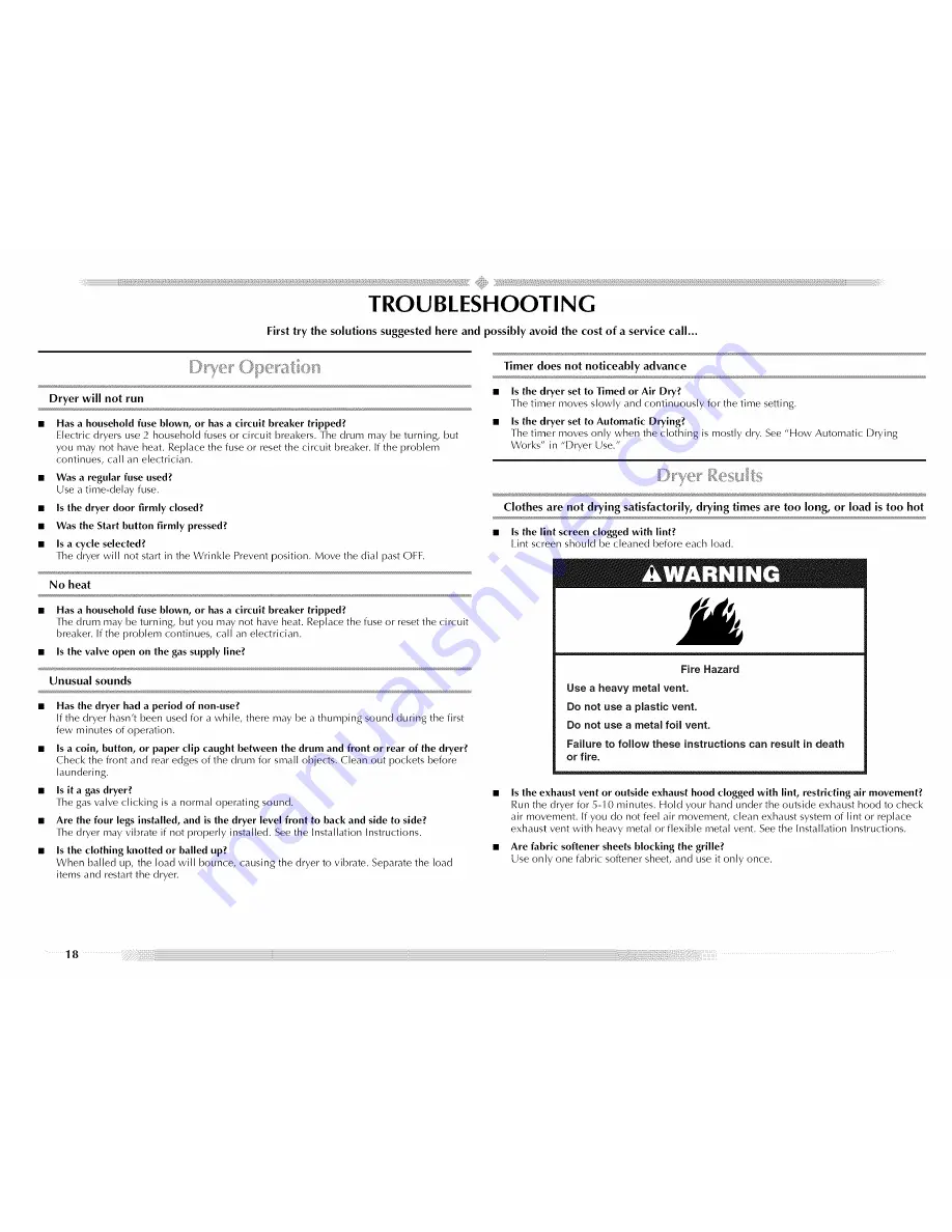 Maytag MGD5591TQ0 Use & Care Manual Download Page 18