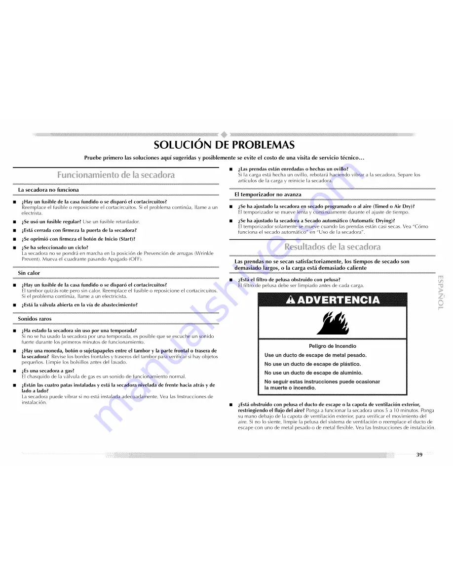 Maytag MGD5591TQ0 Use & Care Manual Download Page 39