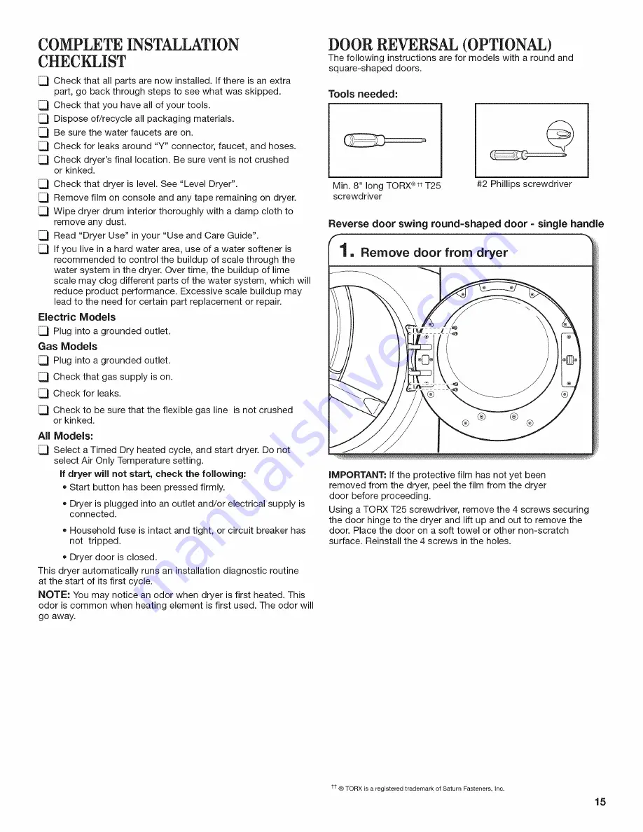 Maytag MGD6000AG1 Installation Instructions Manual Download Page 15