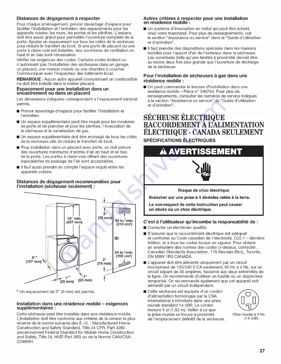 Maytag MGD6000AG1 Installation Instructions Manual Download Page 27