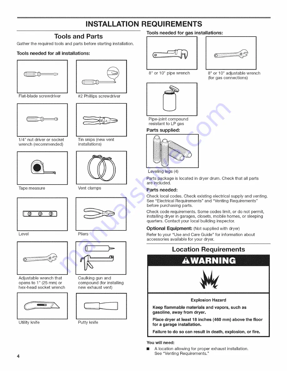 Maytag MGDB755DW0 Installation Instructions Manual Download Page 4