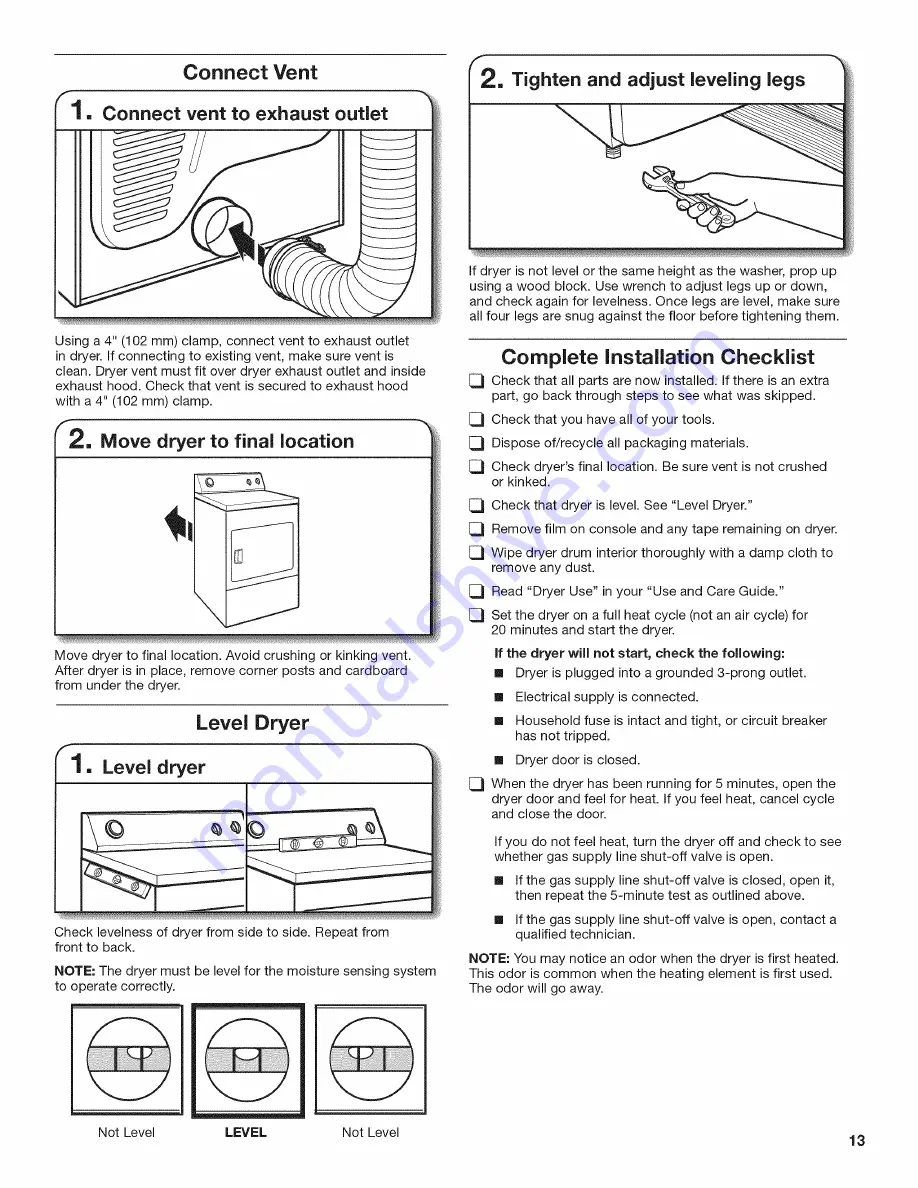 Maytag MGDB755DW0 Installation Instructions Manual Download Page 13