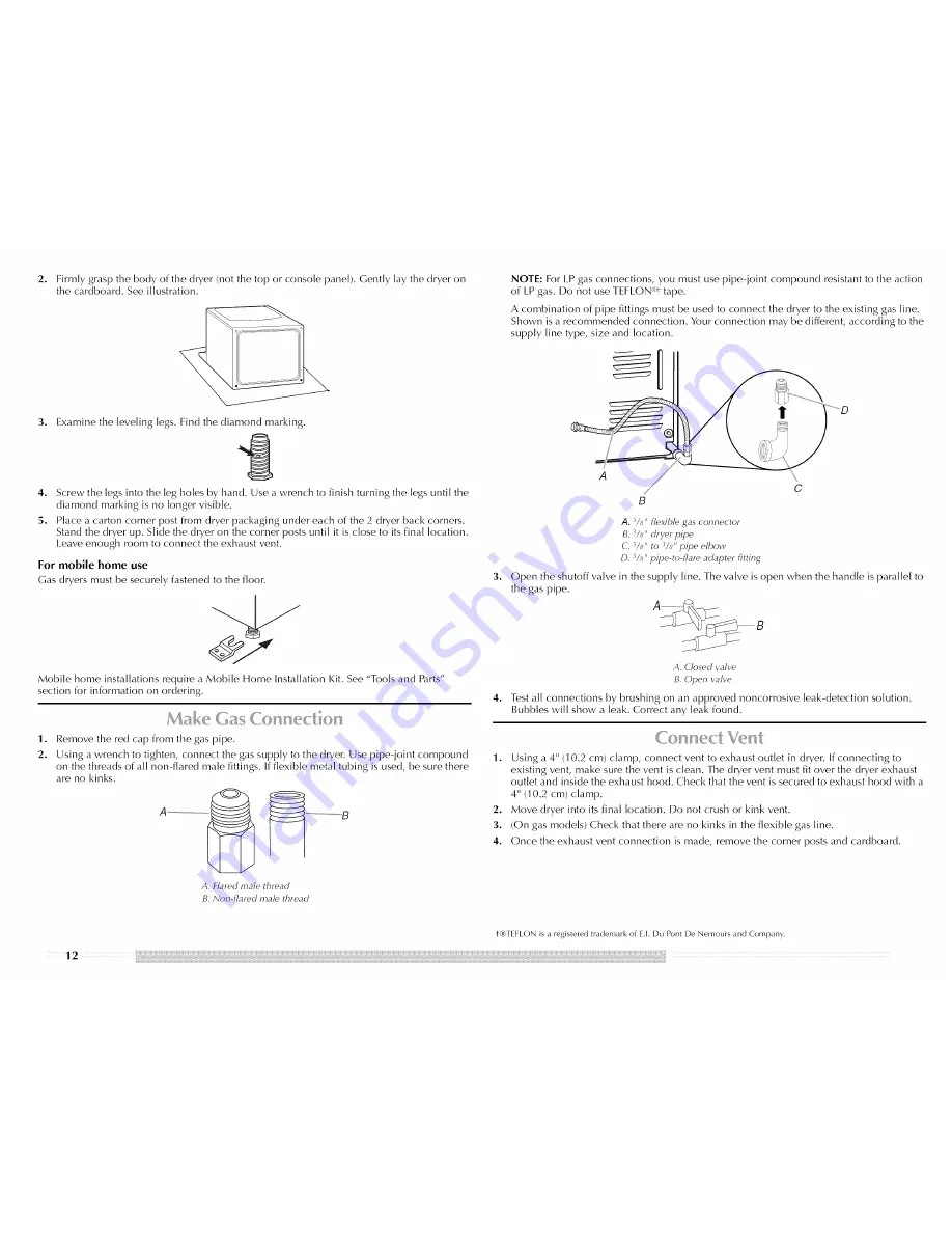 Maytag MGDB800VQ - R BravosR Steam Gas Dryer Скачать руководство пользователя страница 12