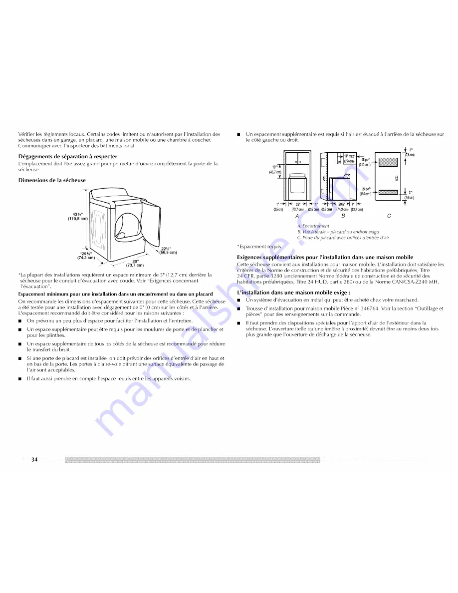 Maytag MGDB800VQ - R BravosR Steam Gas Dryer Скачать руководство пользователя страница 34