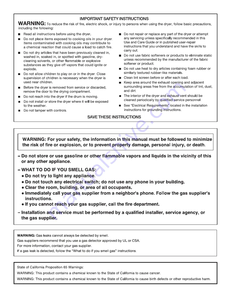 Maytag MGDC200XW Use And Care Manual Download Page 3