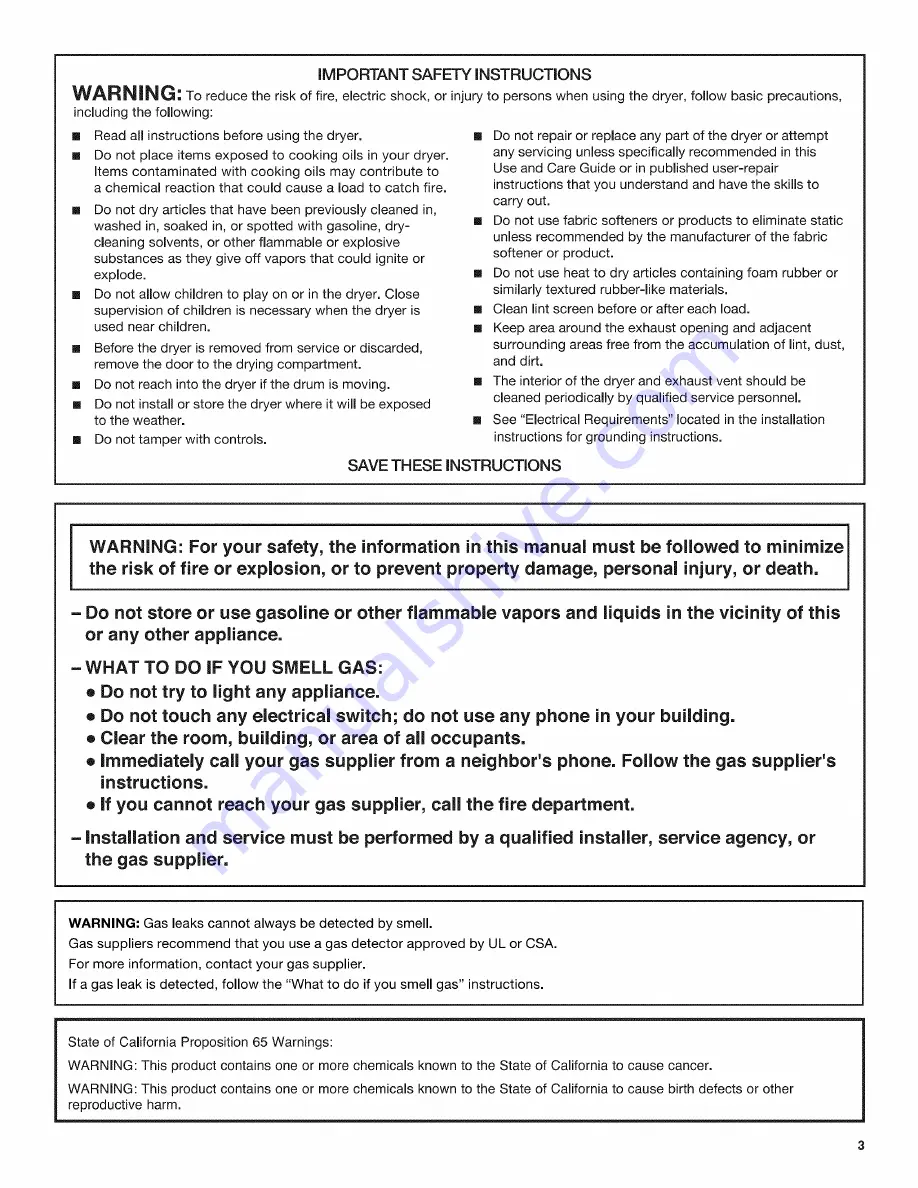 Maytag MGDC215EW0 Use And Care Manual Download Page 3