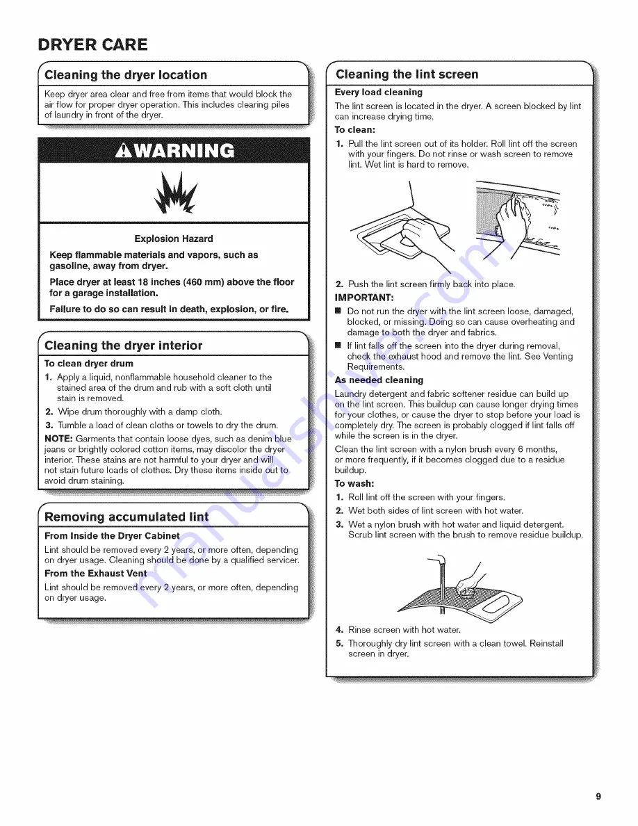 Maytag MGDC215EW0 Use And Care Manual Download Page 9