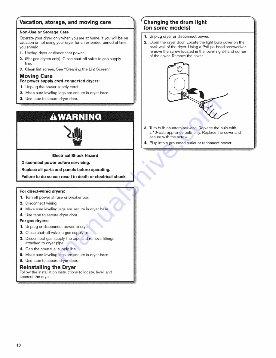 Maytag MGDC215EW0 Use And Care Manual Download Page 10