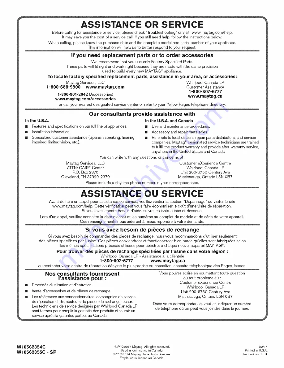 Maytag MGDC215EW0 Use And Care Manual Download Page 28