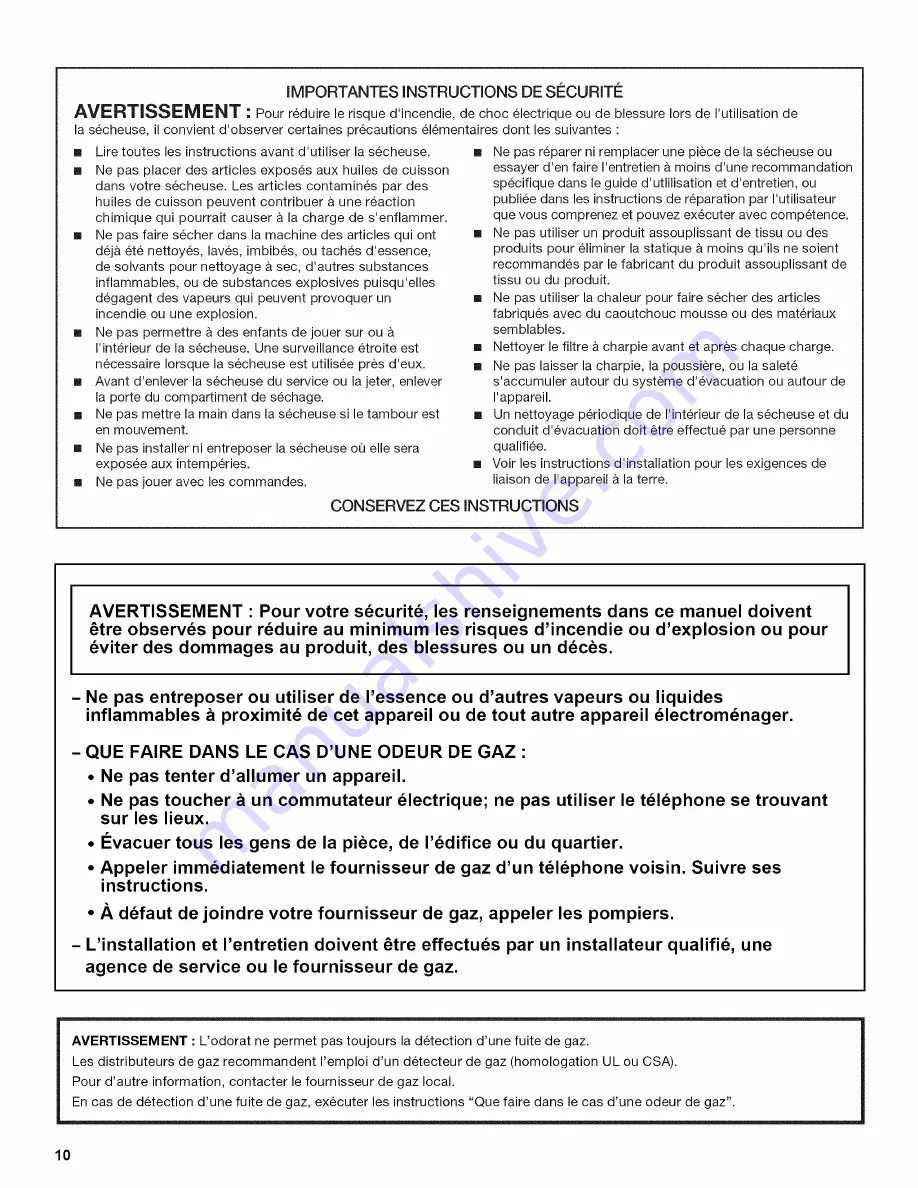 Maytag MGDC700VW - Centennial Gas Dryer User Instructions Download Page 10