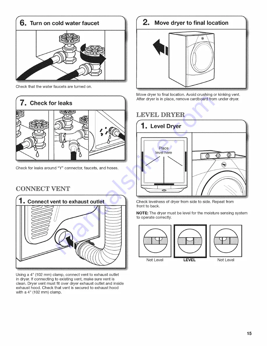 Maytag MGDE201YW1 Installation Instructions Manual Download Page 15