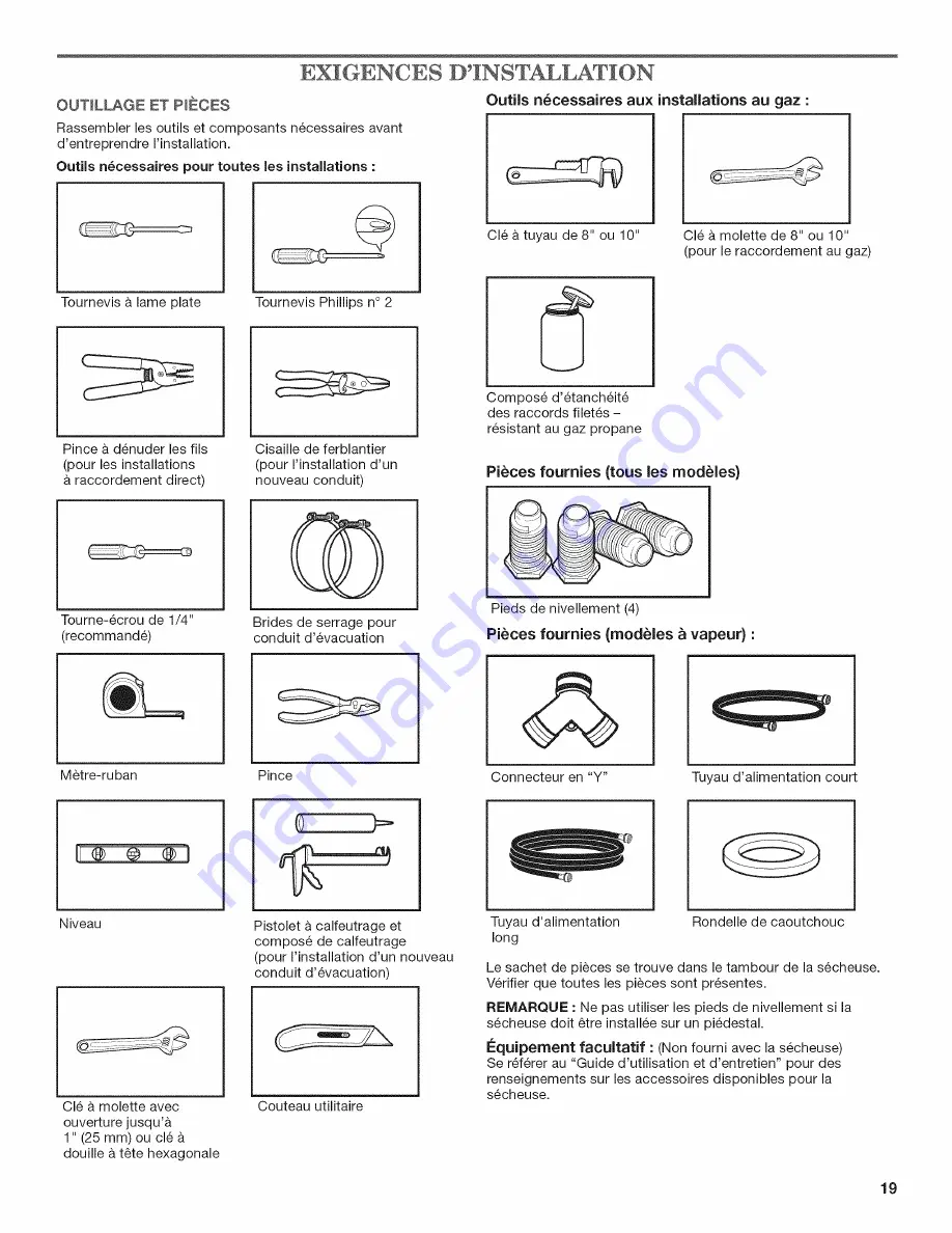 Maytag MGDE201YW1 Installation Instructions Manual Download Page 19