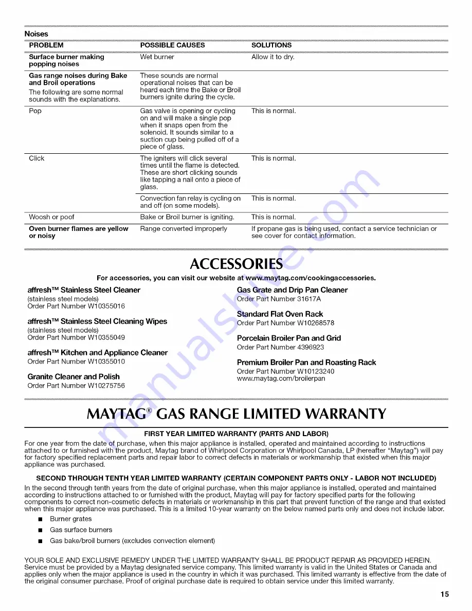 Maytag MGR7662WB4 User Instructions Download Page 15