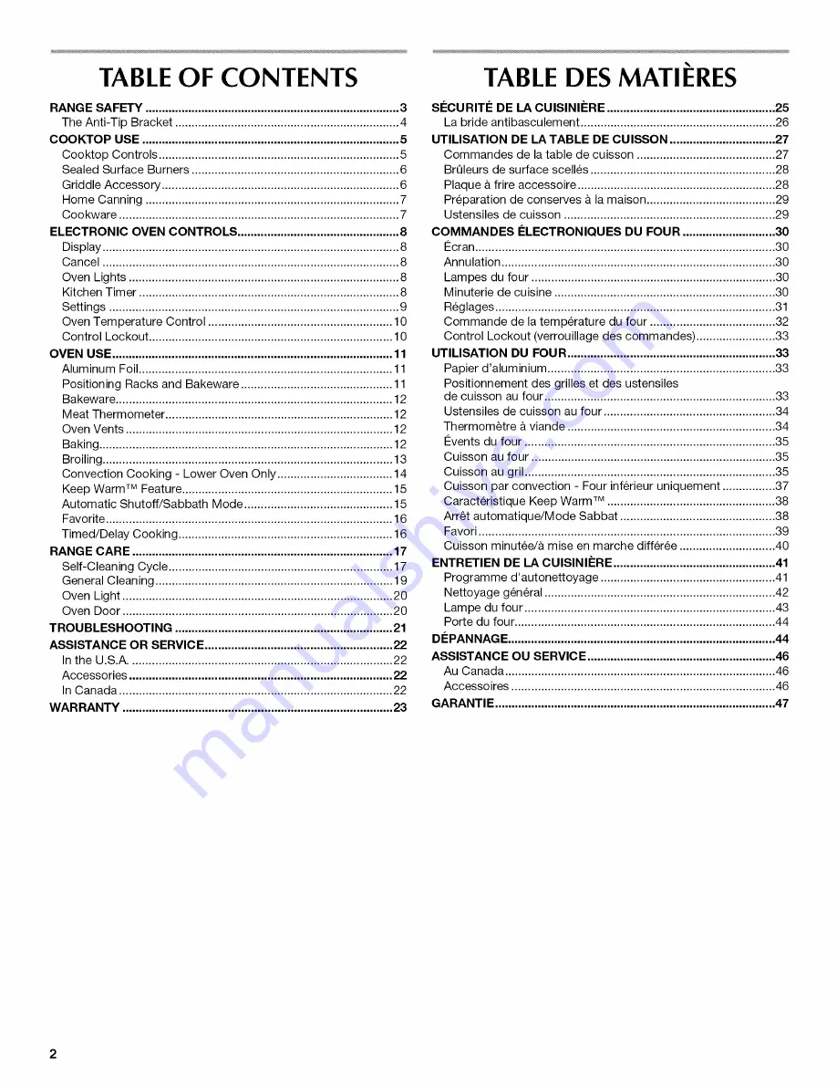 Maytag MGT8655XB01 Use & Care Manual Download Page 2