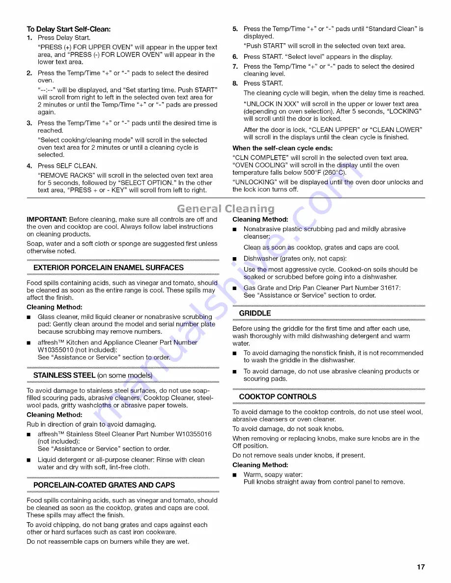 Maytag MGT8655XB02 Use & Care Manual Download Page 17