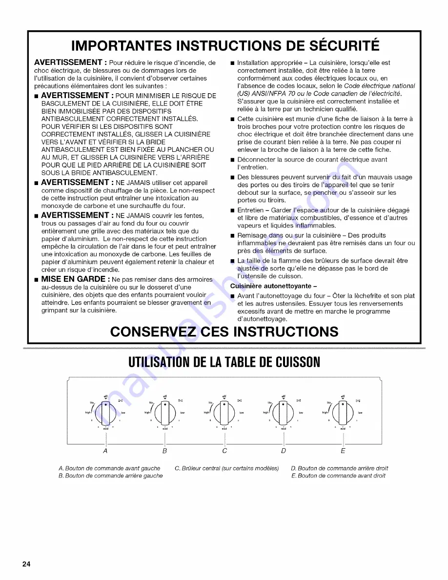 Maytag MGT8720DS00 Use & Care Manual Download Page 24