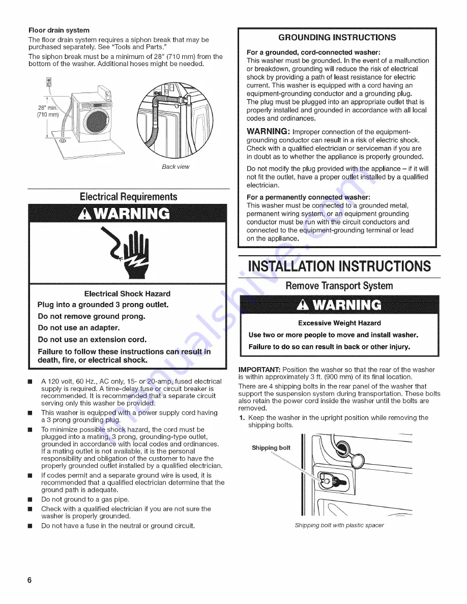 Maytag MHN31PDAWW Installation Instructions Manual Download Page 6