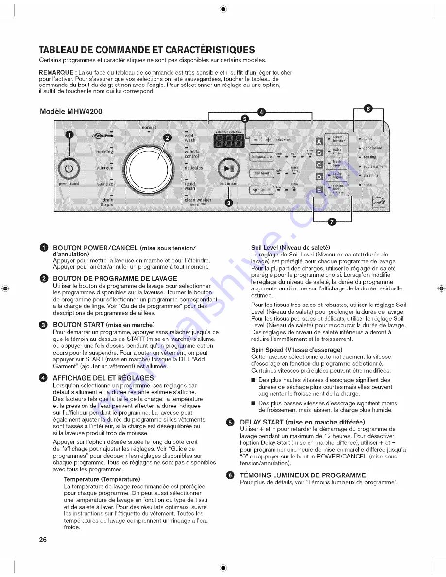 Maytag MHW4200BG0 Use & Care Manual Download Page 26