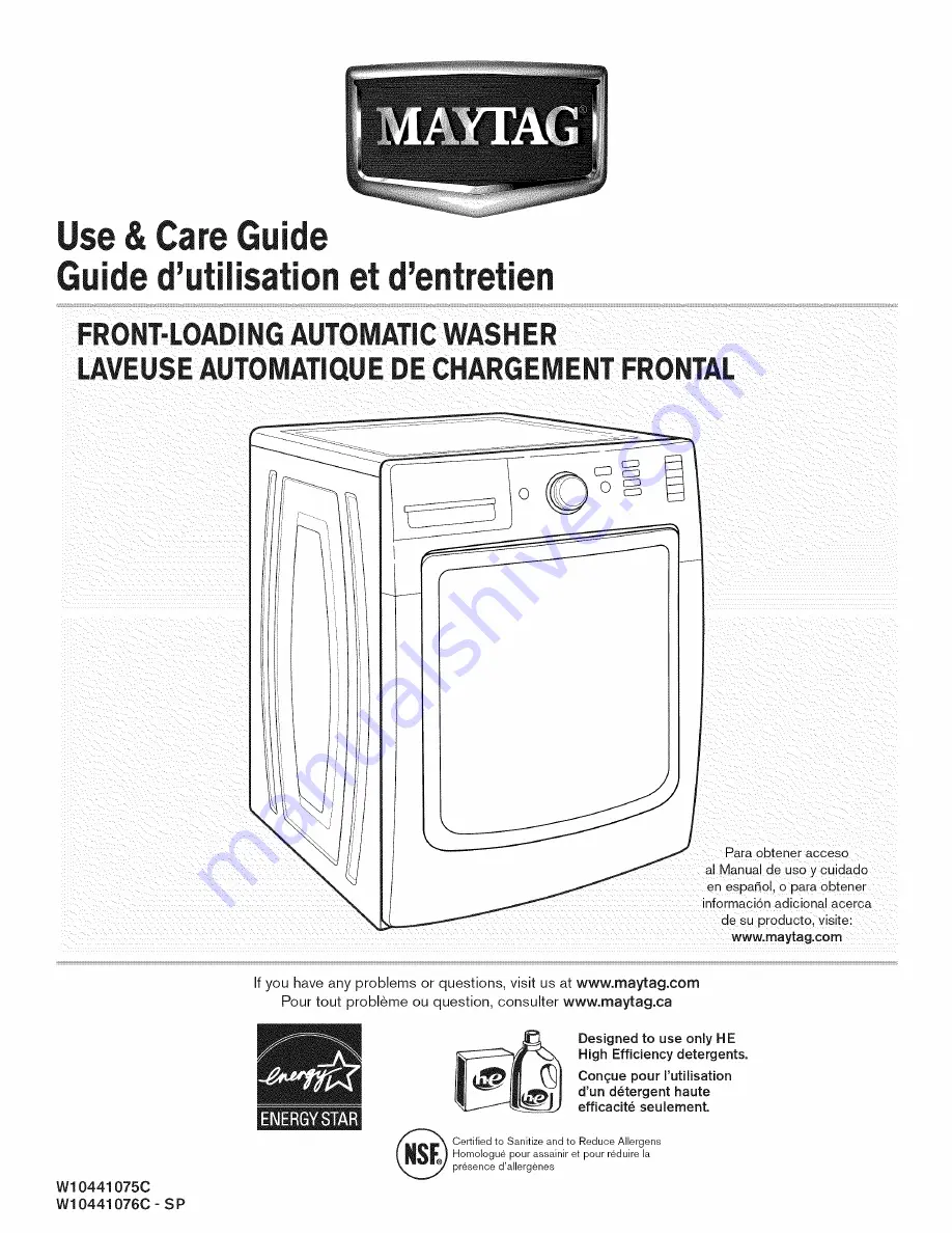 Maytag MHW6000AG1 Use & Care Manual Download Page 1