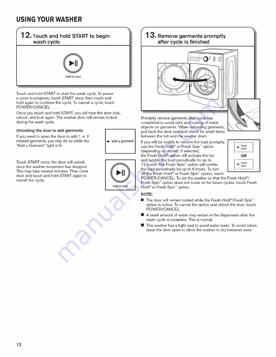 Maytag MHW6000AG1 Use & Care Manual Download Page 12