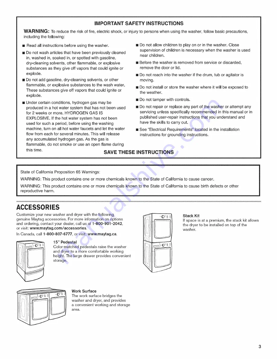 Maytag MHW6000AG1 Use & Care Manual Download Page 51