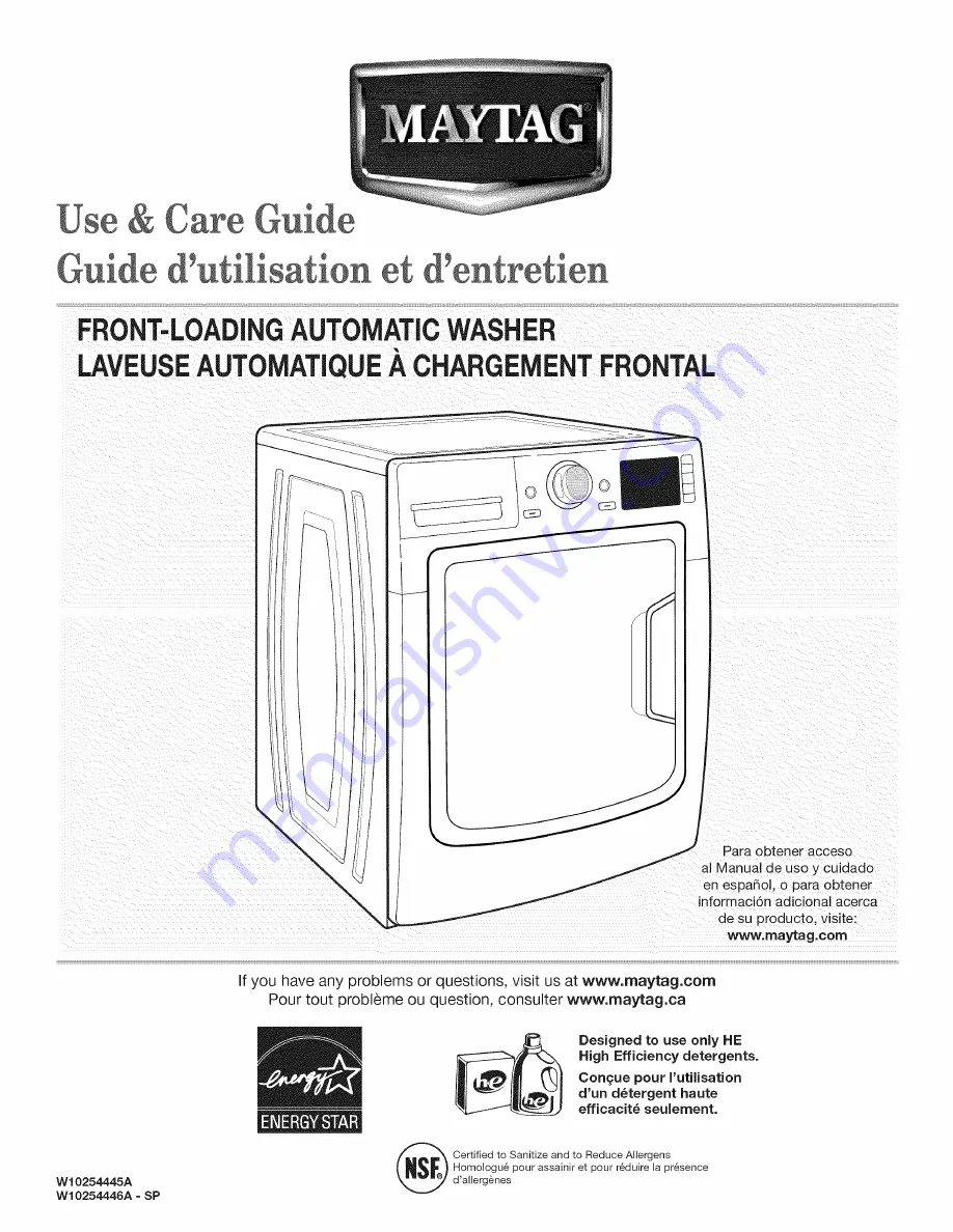 Maytag MHW6000XG0 Use & Care Manual Download Page 1