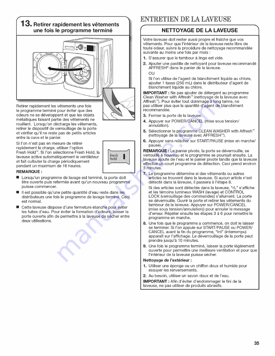 Maytag MHW6000XG0 Use & Care Manual Download Page 35